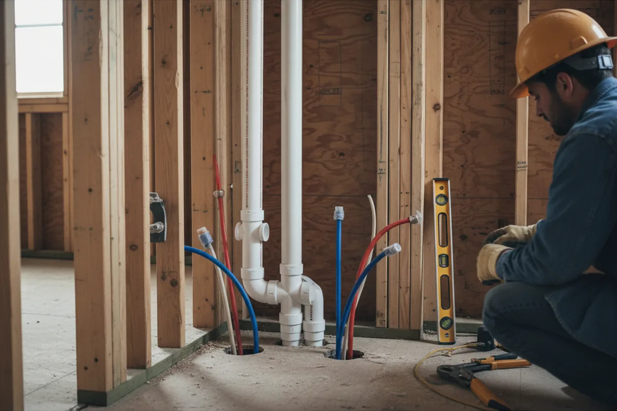 Drain and supply rough-in during Garbage Disposal Repair in Monee
