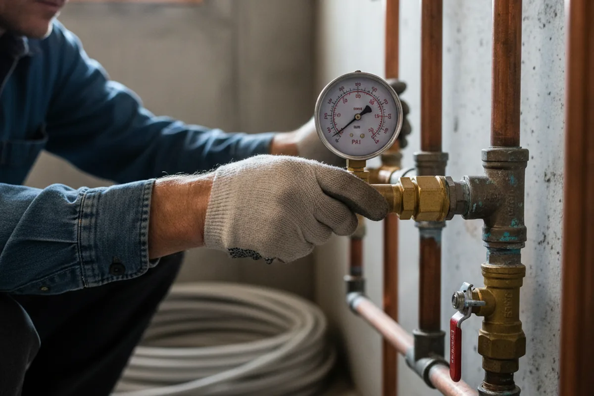 Pressure testing a repaired line during Water Line Repair in Monee